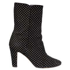 Jimmy Choo Black Suede Tari Studded Boots Size IT 37.5