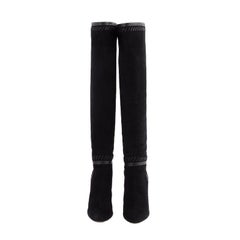 JIMMY CHOO black suede TASSEL OVER THE KNEE Boots Shoes 38