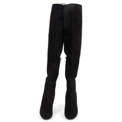 JIMMY CHOO black suede TONI Over the Knee Boots Shoes 36