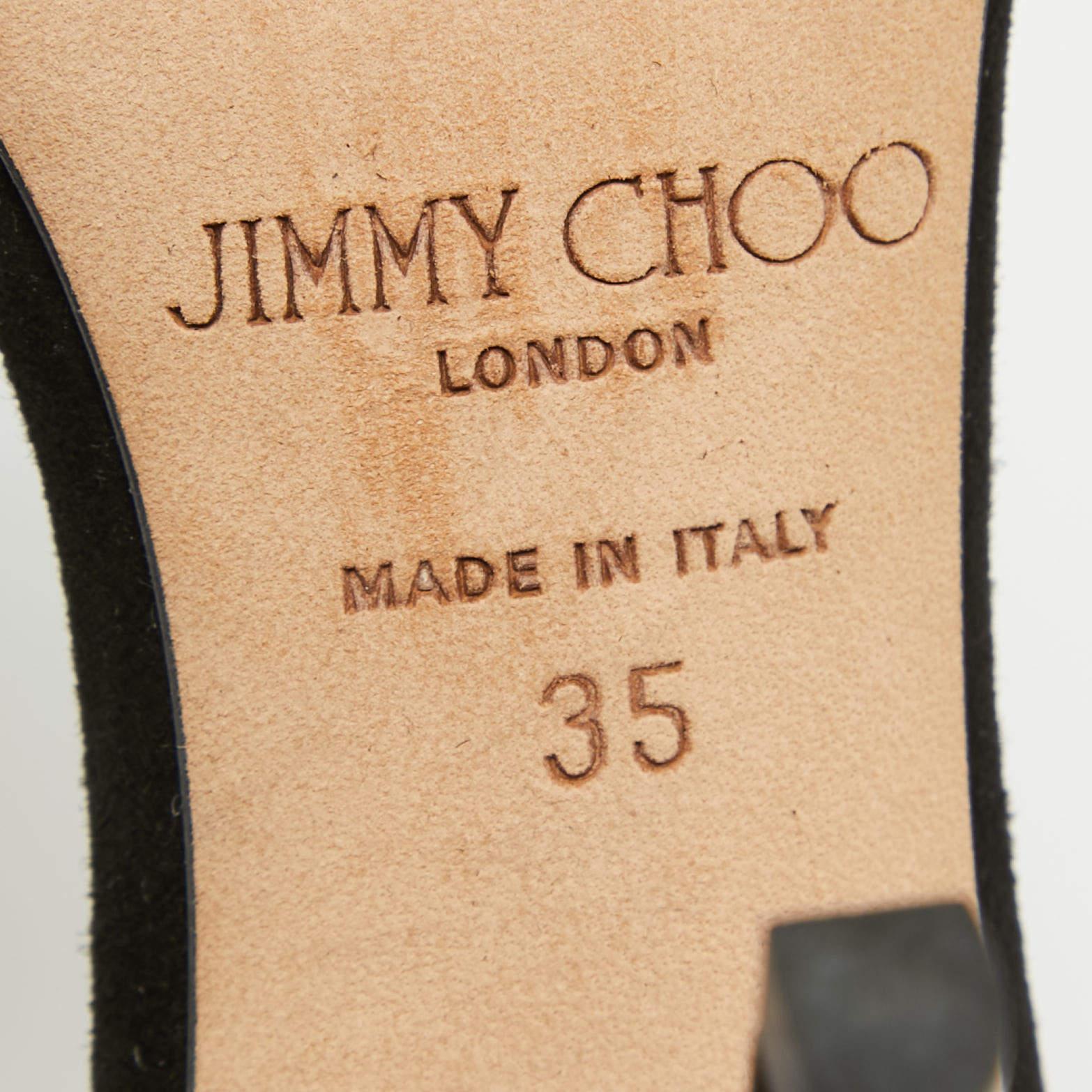 Jimmy Choo Sandales à franges en daim noir Viola Taille 35 en vente 3