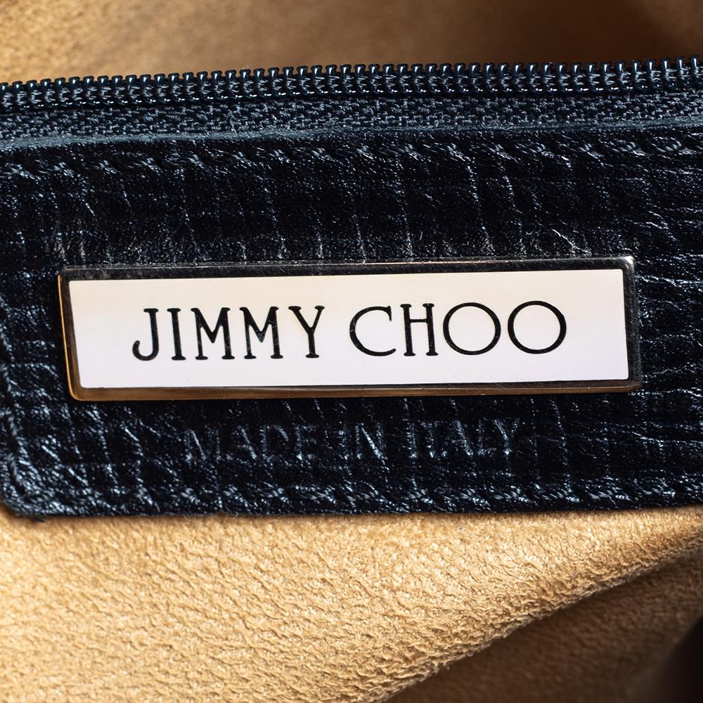 Jimmy Choo Black Textured Leather Bardia Buckle Hobo 1