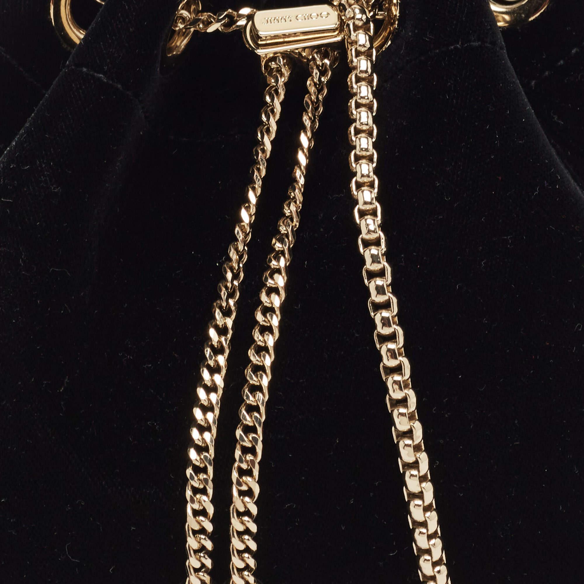 Jimmy Choo Black Velvet BonBon Bucket Bag 1