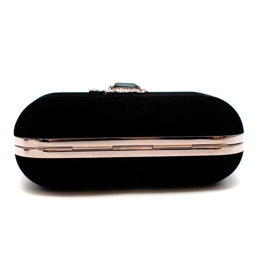 Jimmy Choo Schwarzer Samt Kristall verschönert Wolke Clutch Bag Damen