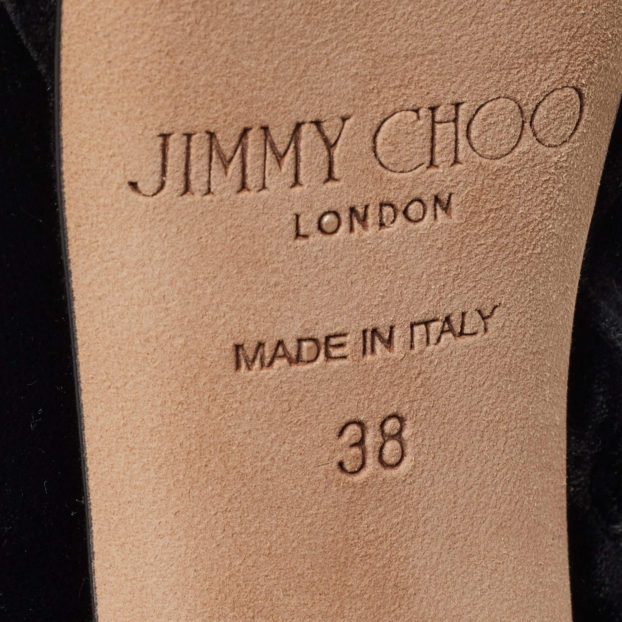 Jimmy Choo Black Velvet Deon Ankle Boots Size 38 For Sale 2