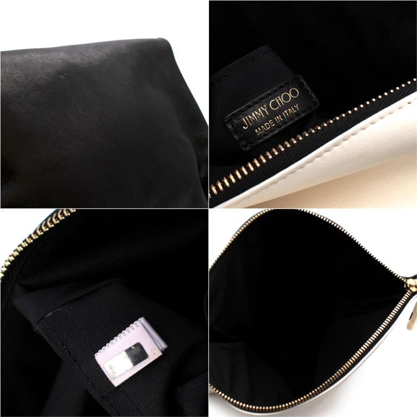Jimmy Choo Black & White Leather Fashion Capitals Clutch Bag 5