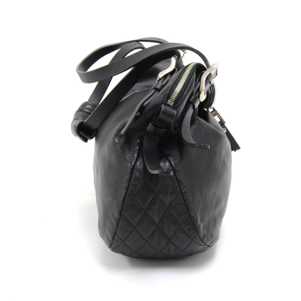 Women's or Men's Jimmy Choo Blake Biker Black Lambskin Leather Shoulder Bag  For Sale