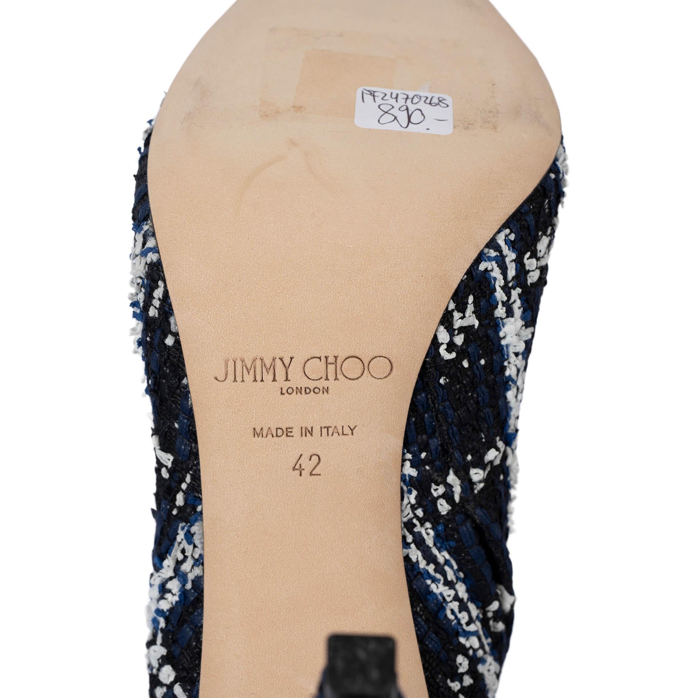 JIMMY CHOO blu 2018 HELAINE TWEED Stivaletti Scarpe 42 vestibilità 41 in vendita 3