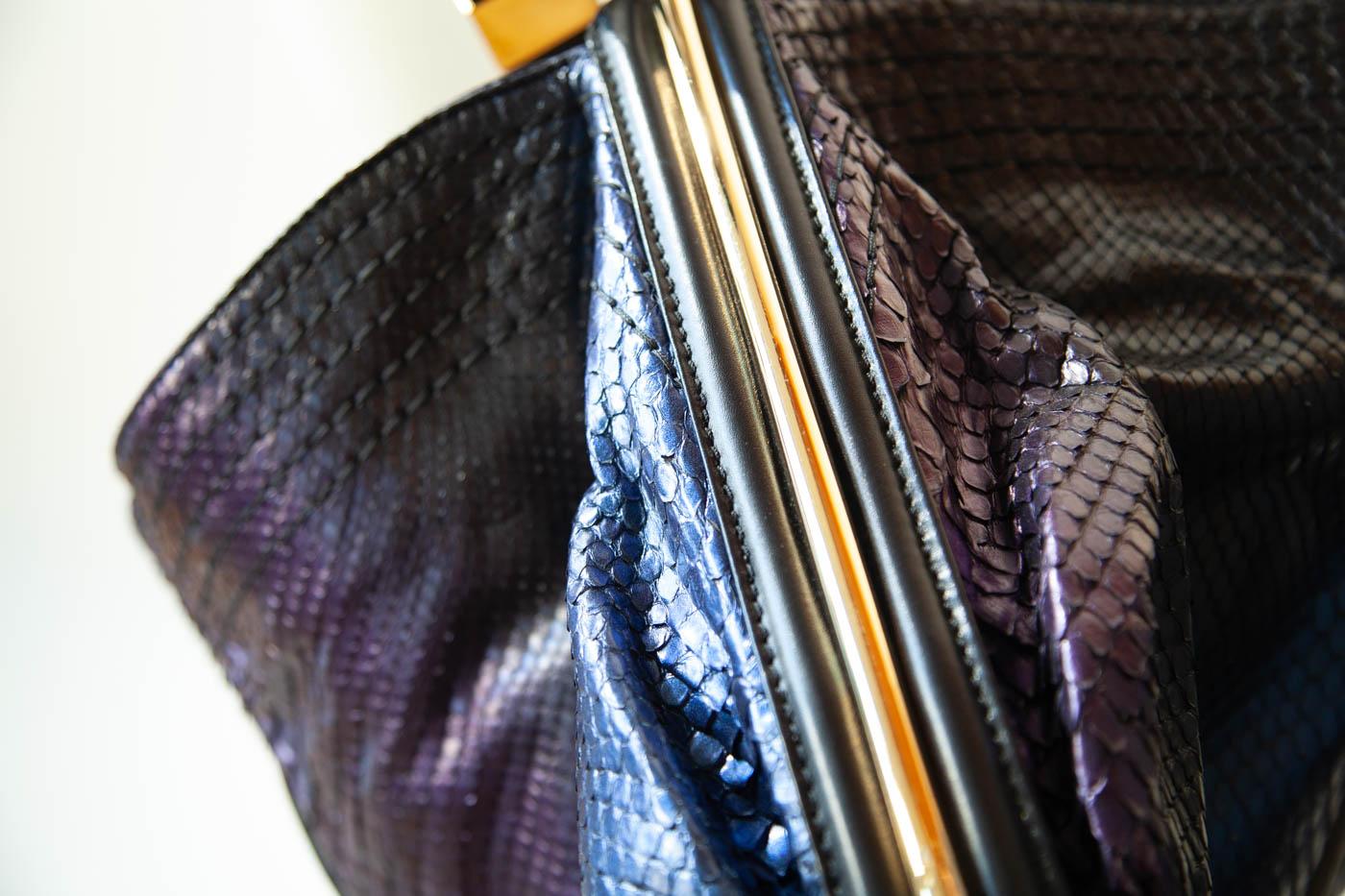 Jimmy Choo blue and purple metallic tote bag  For Sale 2