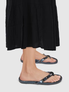 Jimmy Choo Blue Leather Snake Print Sandals Size IT 37.5