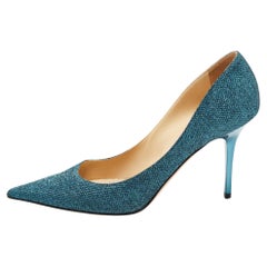 Jimmy Choo - Escarpins Abel en tissu de lurex bleu, taille 39