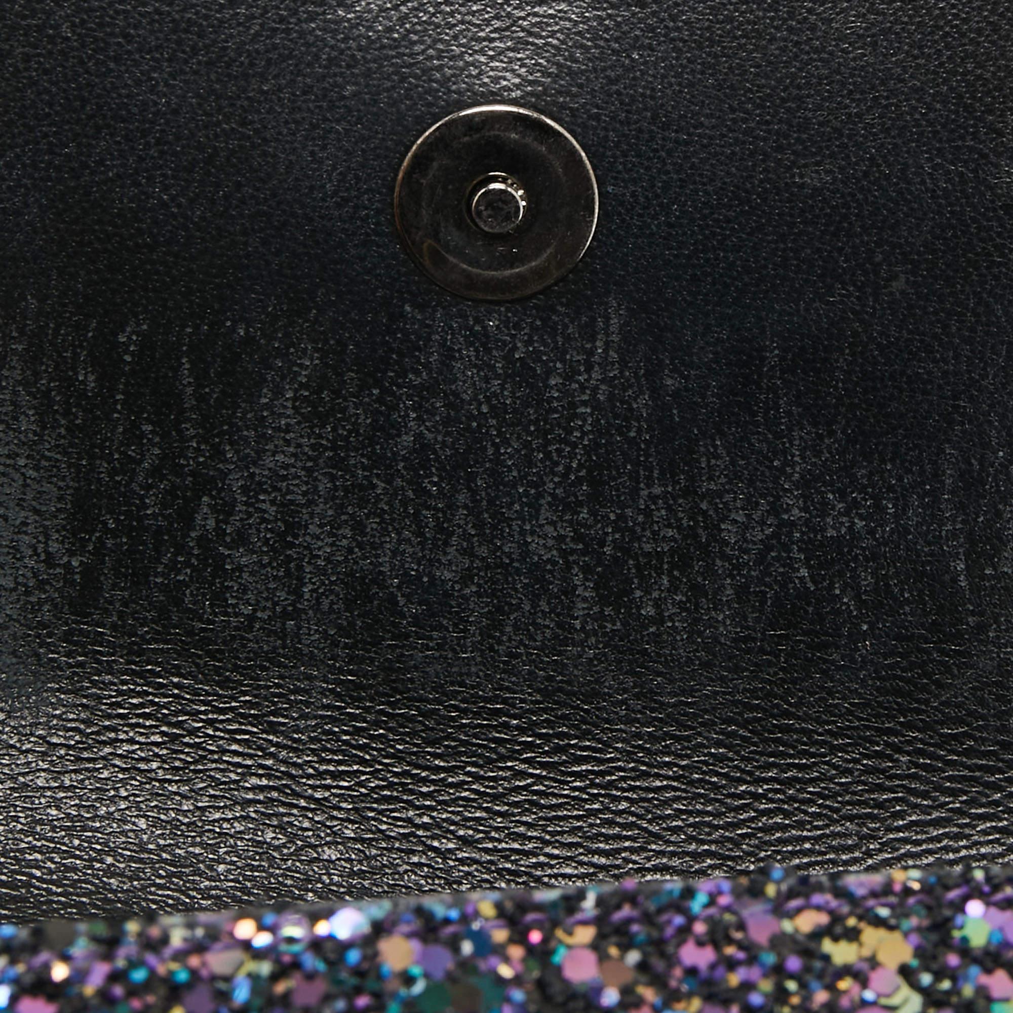 Women's Jimmy Choo Blue/Multicolor Glitter Fabric Finley Shoulder Bag