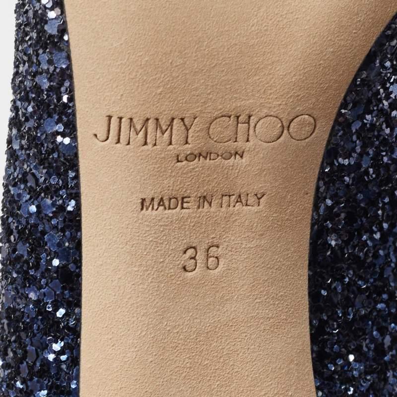 Jimmy Choo Blue Ombre Coarse Glitter Romy Pumps Size 36 2