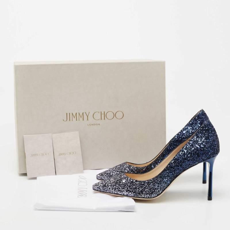 Jimmy Choo Blue Ombre Coarse Glitter Romy Pumps Size 36 3