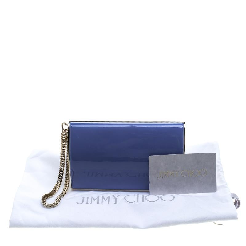 Jimmy Choo Blue Patent Leather Carmen Clutch 6