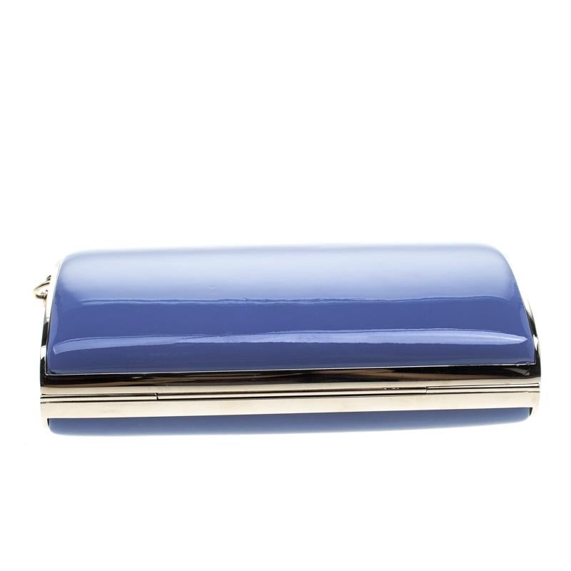 Jimmy Choo Blue Patent Leather Carmen Clutch 2