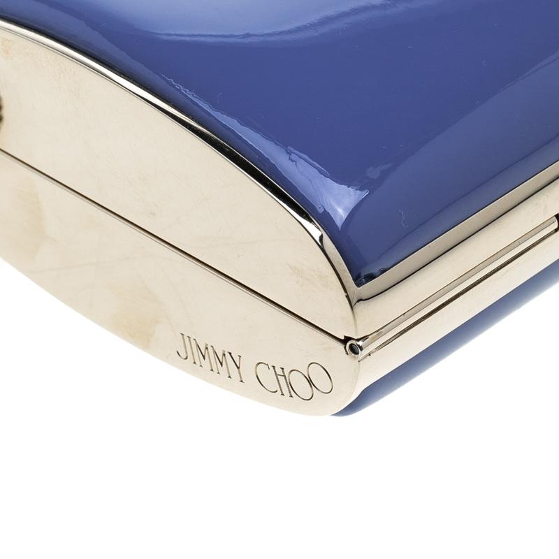 Jimmy Choo Blue Patent Leather Carmen Clutch 3