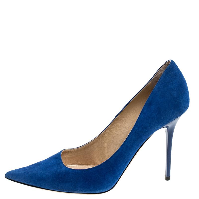 jimmy choo blue suede heels