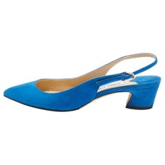 Jimmy Choo Blue Suede Gemma Slingback Pumps Size 36