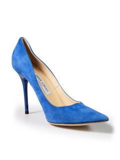 Jimmy Choo Blue Suede Pointed Pumps Size IT 38.5