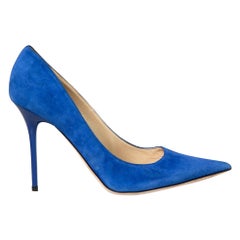 Jimmy Choo Blue Suede Pointed Pumps Size IT 38.5