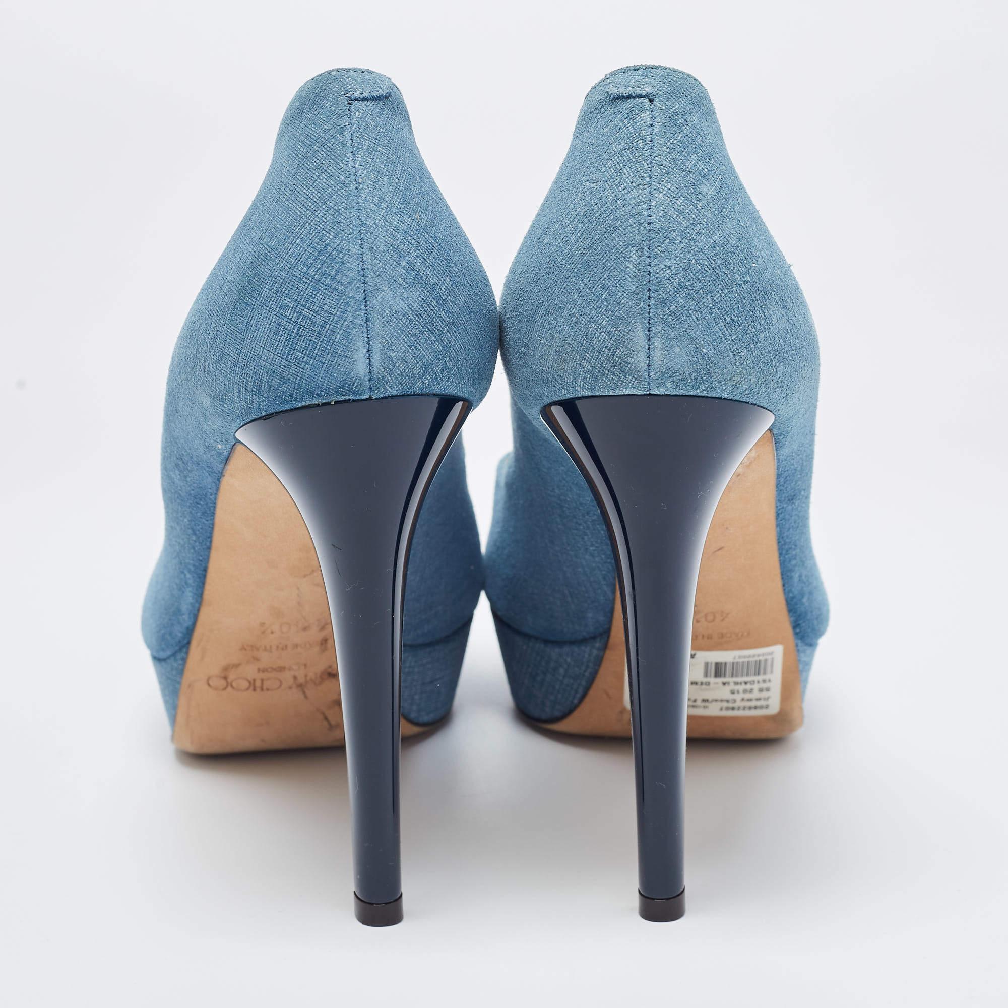 Jimmy Choo escarpins Dahlia en daim texturé bleu, taille 40,5 Pour femmes en vente
