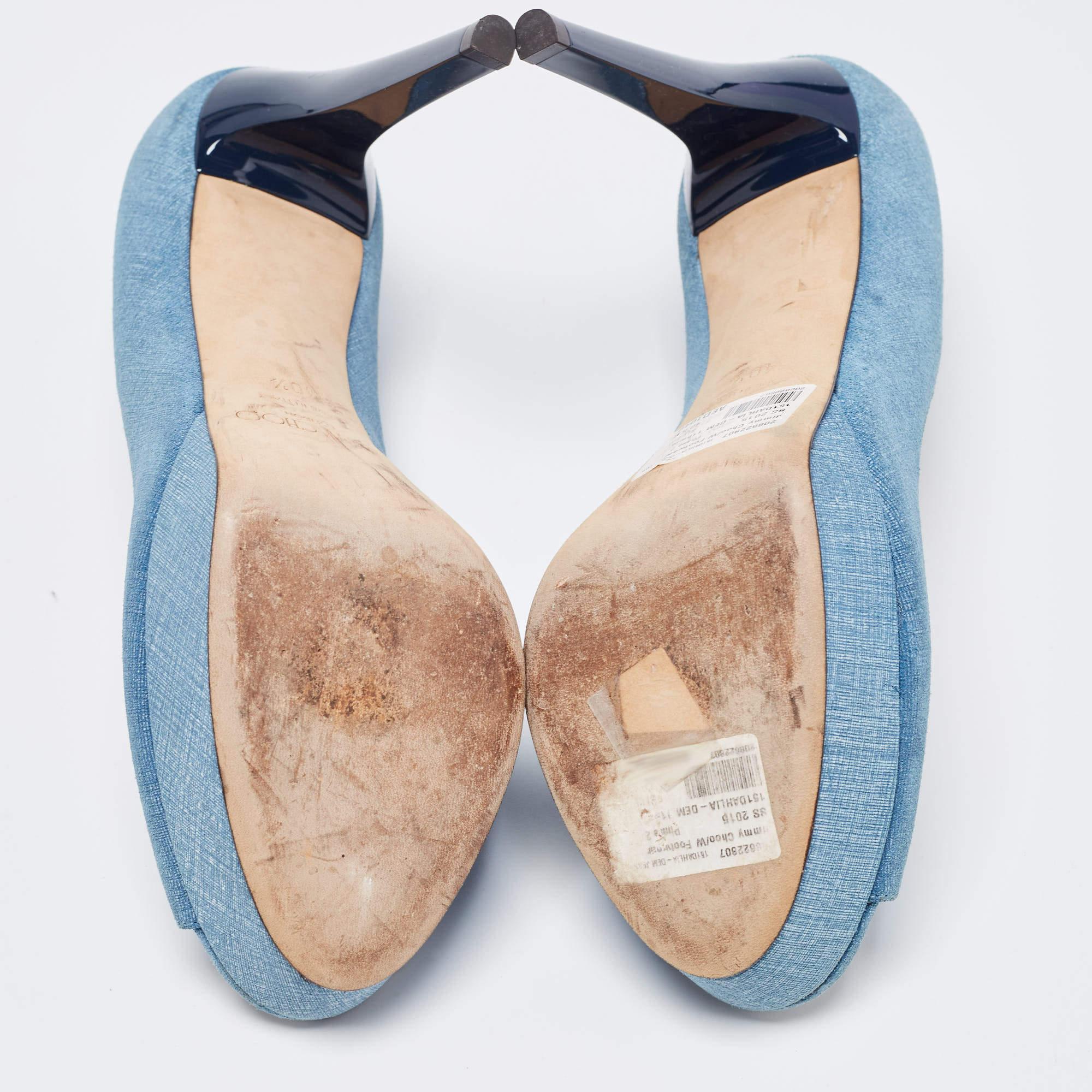 Jimmy Choo escarpins Dahlia en daim texturé bleu, taille 40,5 en vente 1
