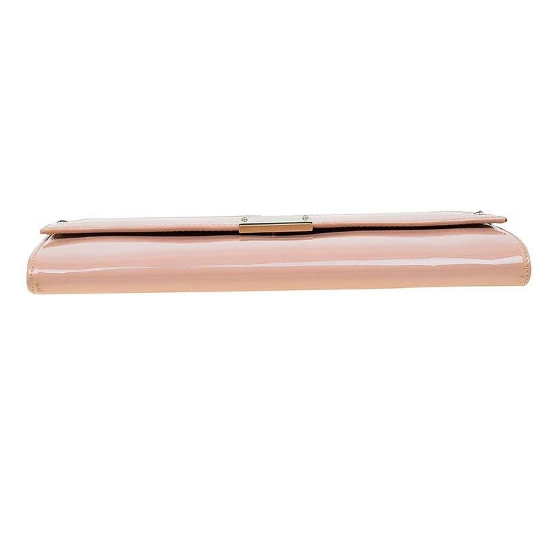 Women's Jimmy Choo Blush Pink Patent Leather Reese Wallet Clutch