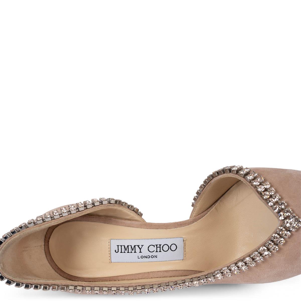 JIMMY CHOO blush pink suede LILIAN 100 CRYSTAL Pumps Shoes 36 For Sale 3