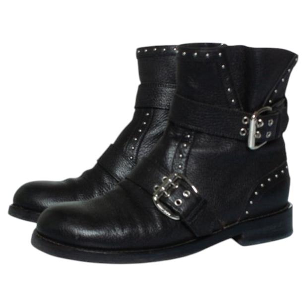 Jimmy Choo, Blyss leather ankle boots with studs For Sale