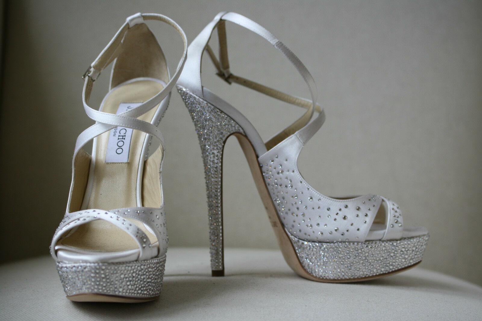 Jimmy Choo Bridal Crystal Cross Over heels Sandals