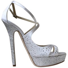 Jimmy Choo Bridal Crystal Cross Over heels Sandals 