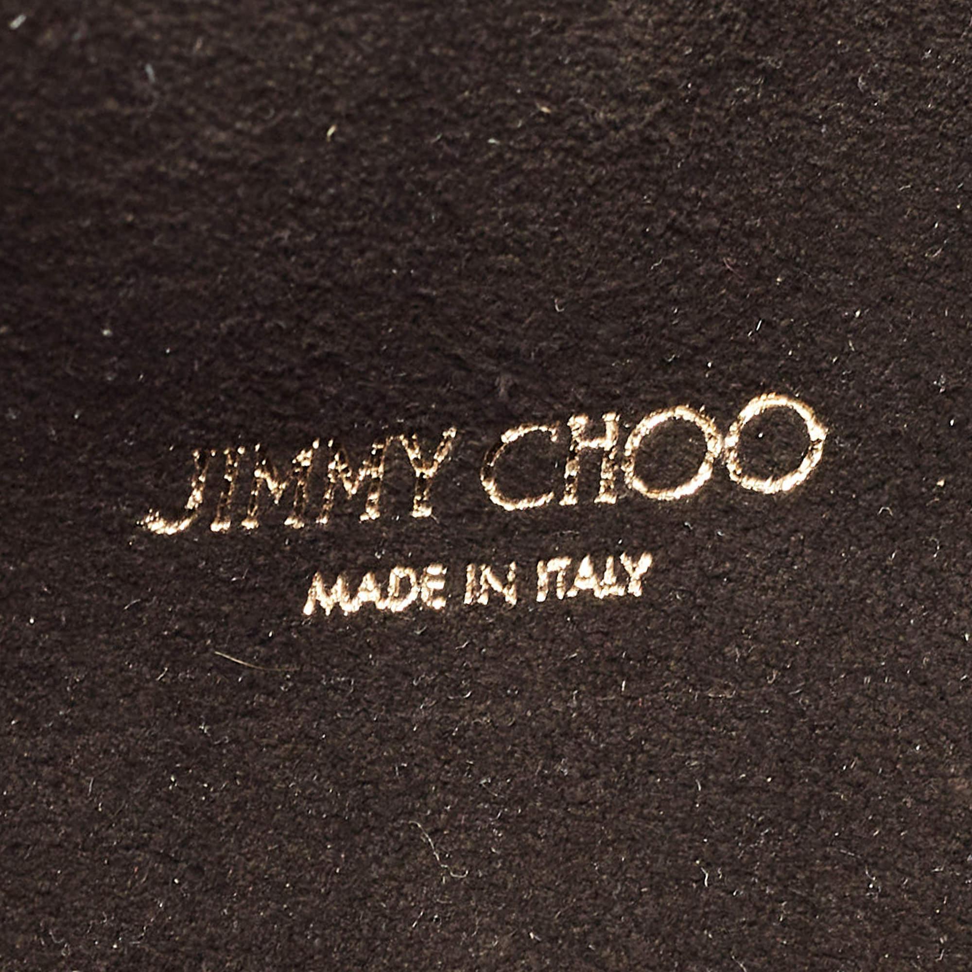 Women's Jimmy Choo Brown/Black Calf Hair Embellished Lockett City Shoulder Bag