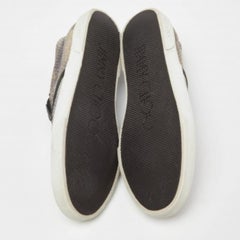 Jimmy Choo Brown/Black Snakeskin Embossed Brooklyn Slip On Sneakers Size 37