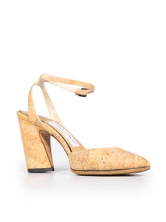 Jimmy Choo Brown Cork Micky Pointed Toe Pumps Size IT 34.5