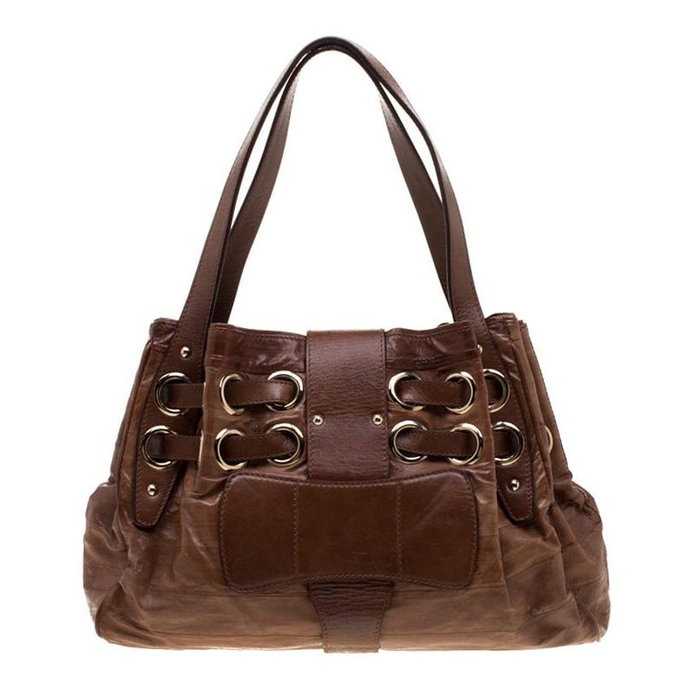 Jimmy Choo Brown Eel Leather Riki Tote For Sale at 1stDibs