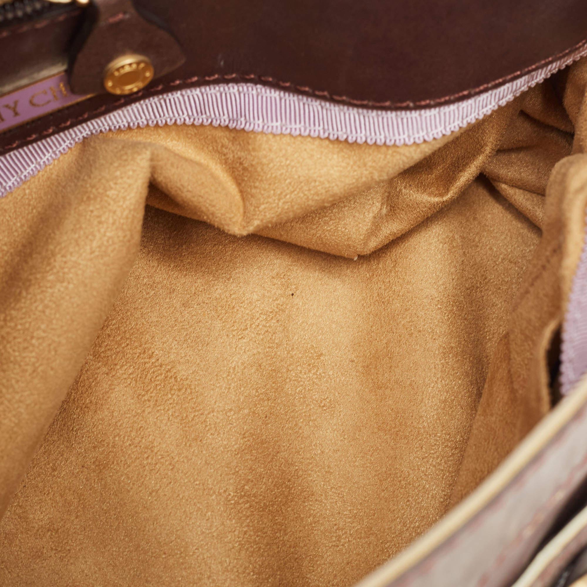 Jimmy Choo Brown/Gold Leather Tulita Shoulder Bag 6