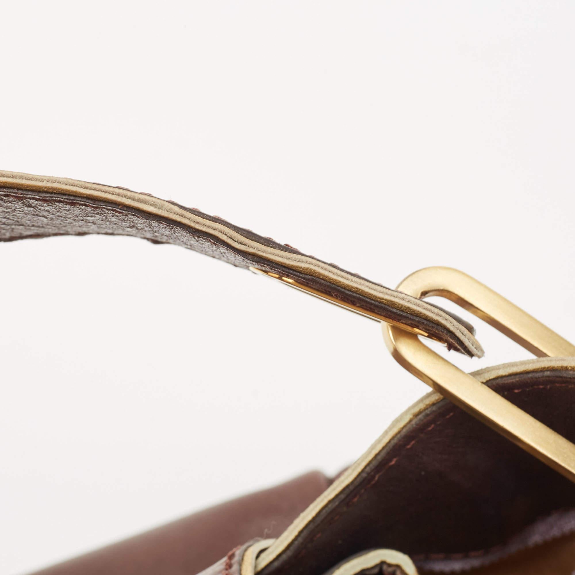 Jimmy Choo Brown/Gold Leather Tulita Shoulder Bag 4