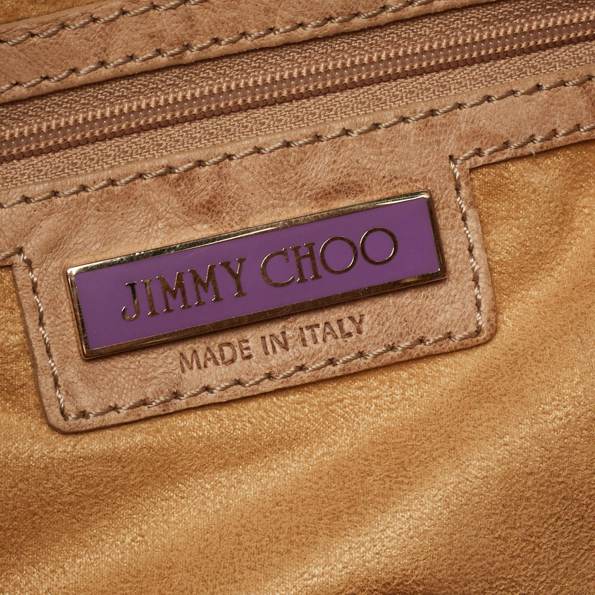 Jimmy Choo Brown Leather and Snakeskin Ramona Shoulder Bag 7