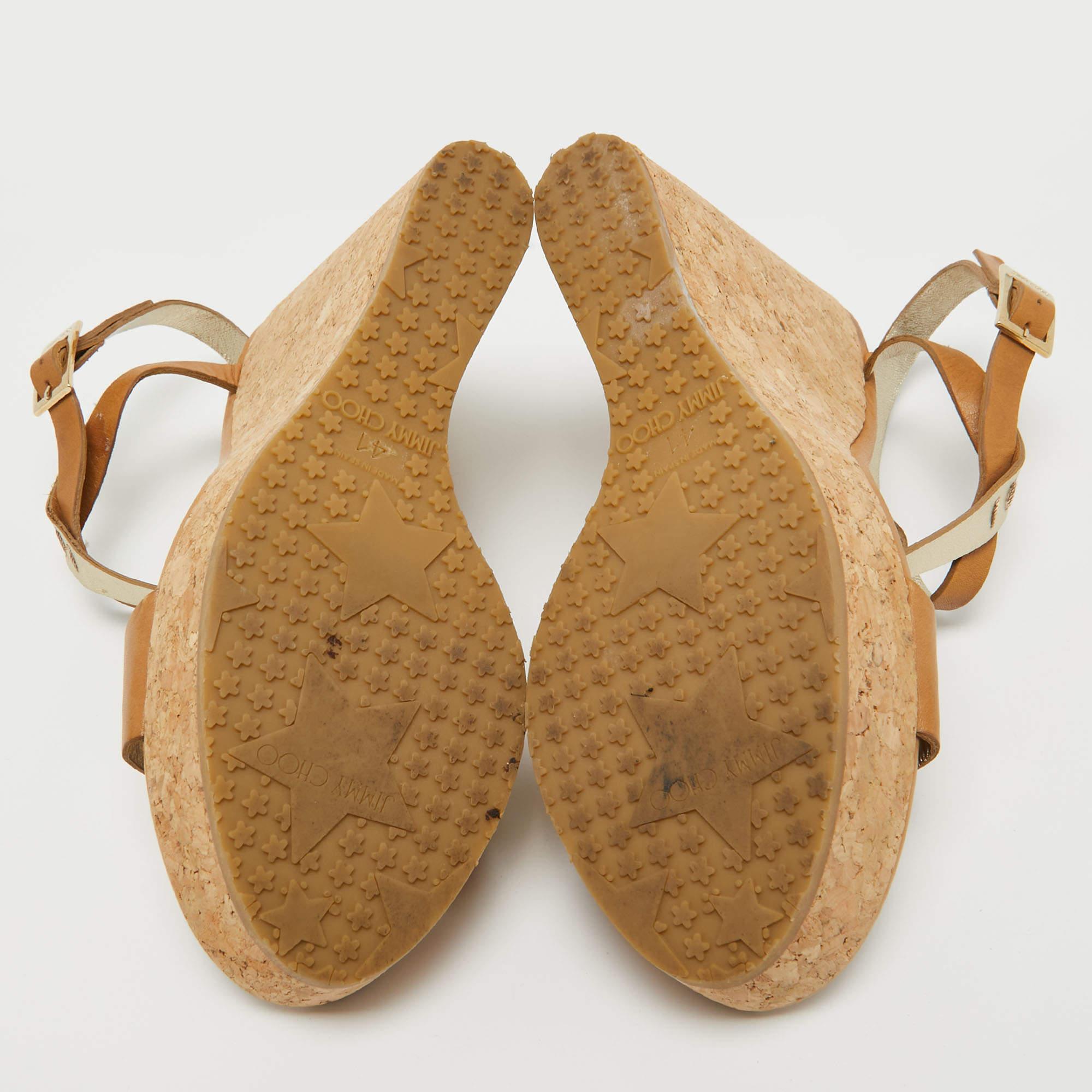 Jimmy Choo Brown Leather Ankle Strap Sandals Size 41 For Sale 2