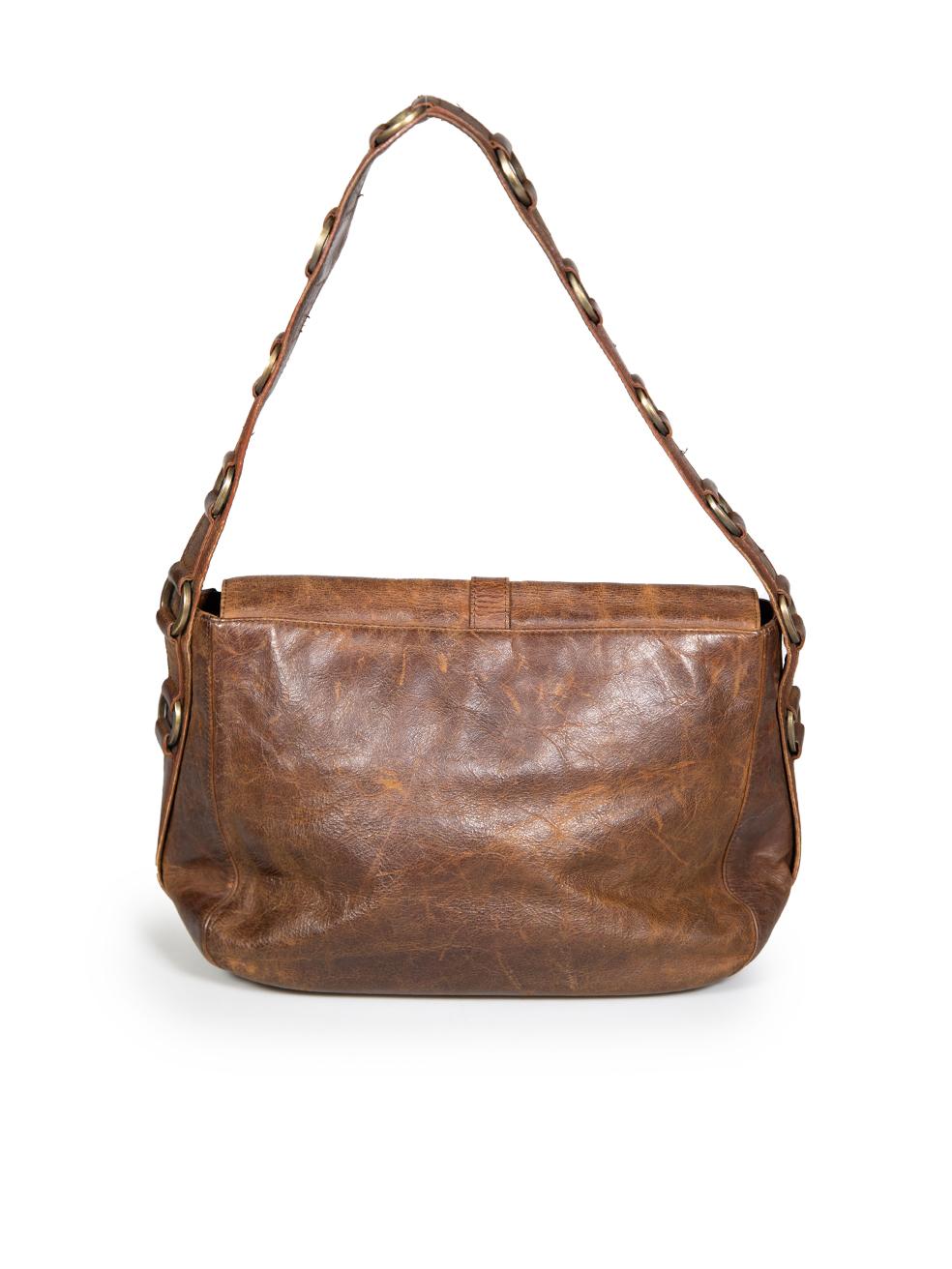 Jimmy Choo Brown Leather Medium Shoulder Bag In Good Condition In London, GB