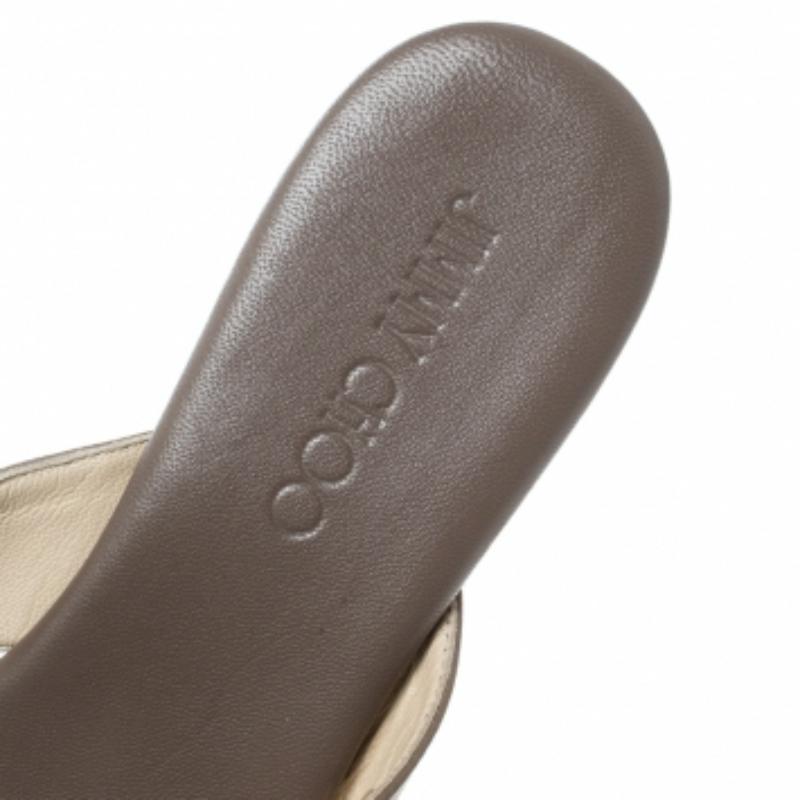 Jimmy Choo Brown Leather Paque Cork Platform Sandals Size 40 For Sale 3