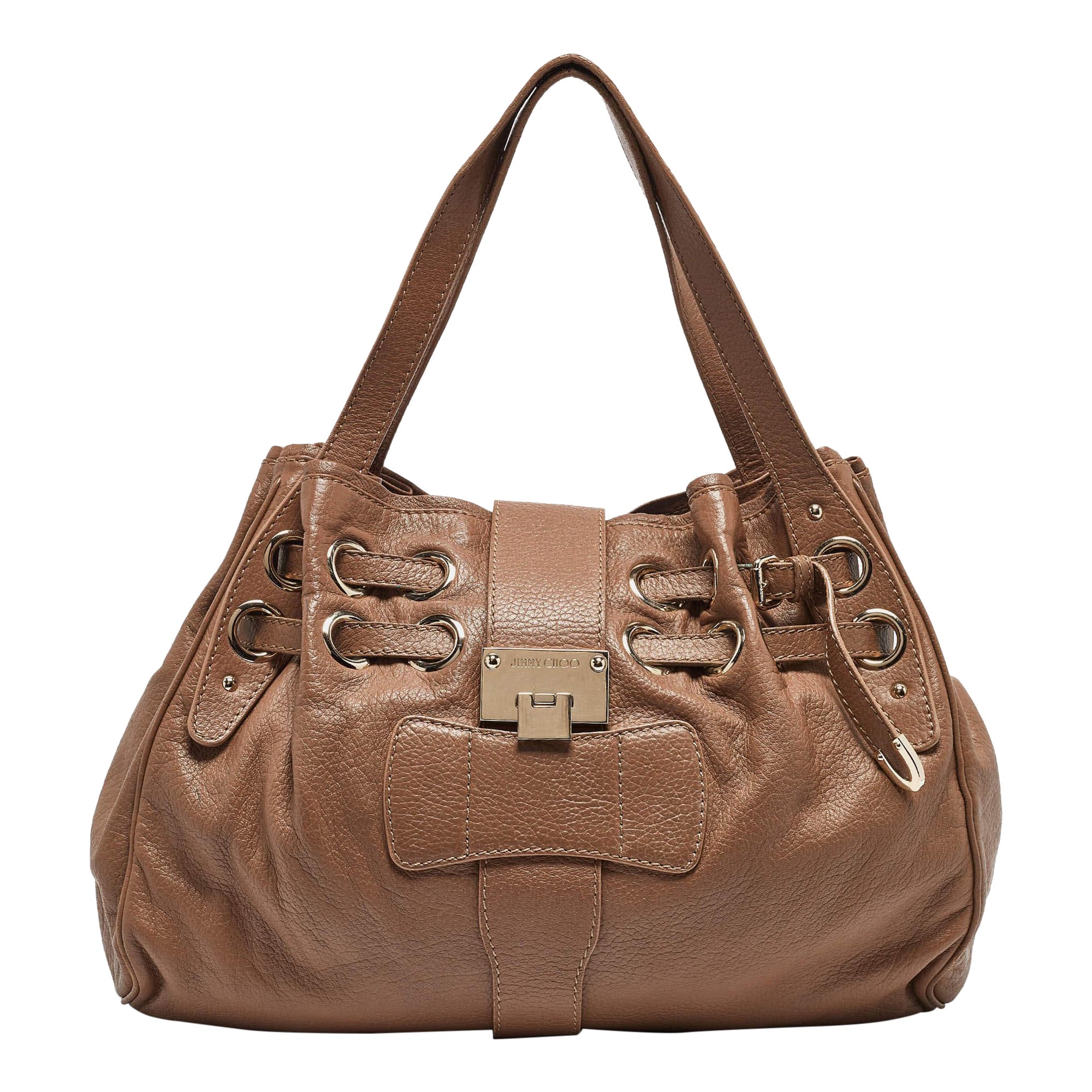 Jimmy Choo Brown Leather Ramona Shoulder Bag