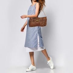 Jimmy Choo Brown Leather Riki Chain Shoulder Bag