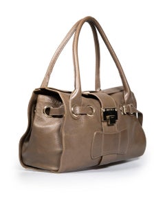 Jimmy Choo Brown Leather Rosalie Satchel Bag