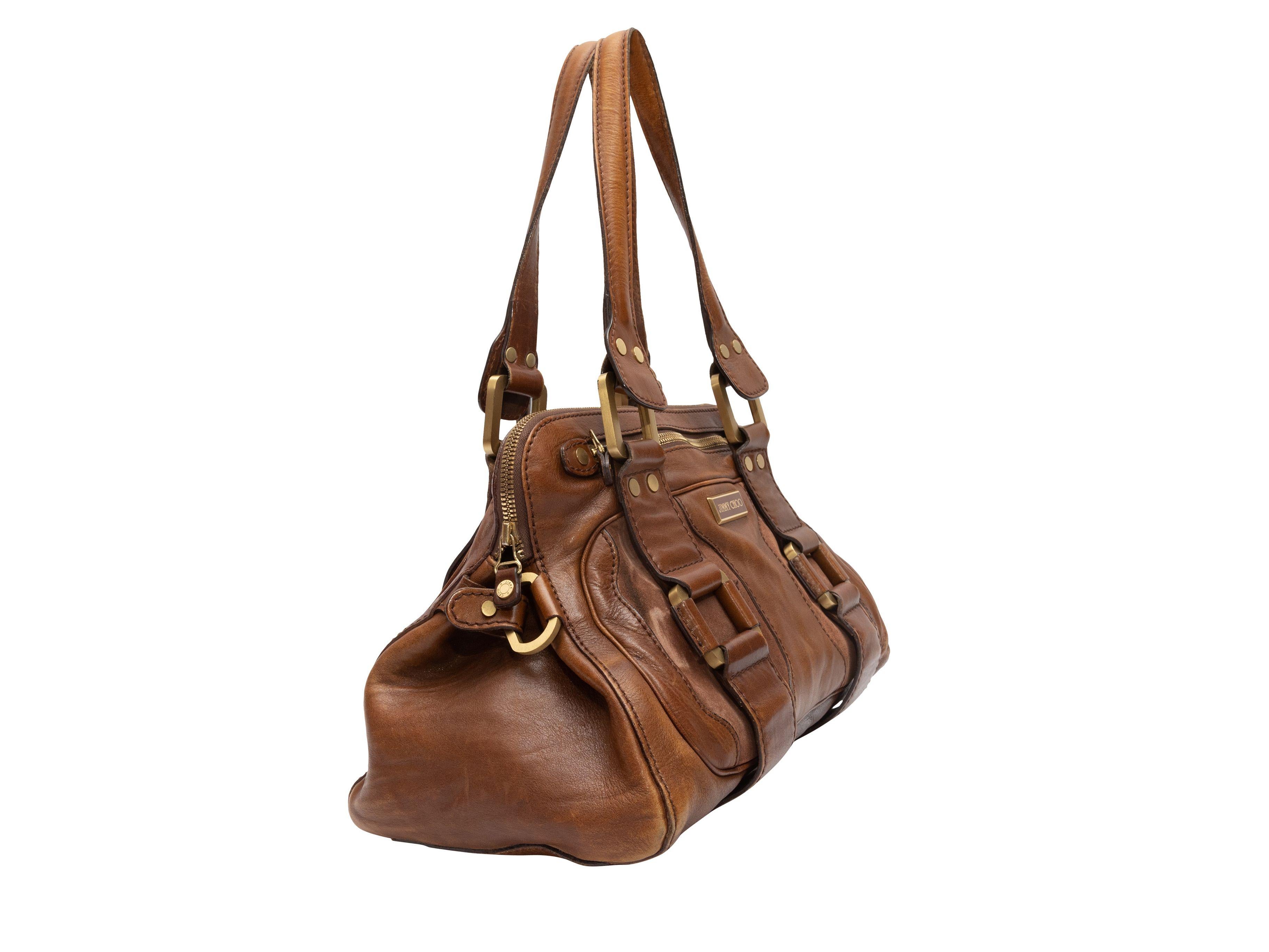 Jimmy Choo Brown Leather Shoulder Bag For Sale at 1stDibs
