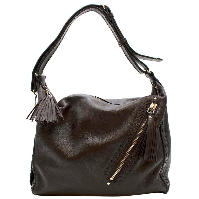 Jimmy Choo Brown Leather Shoulder Bag For Sale at 1stDibs