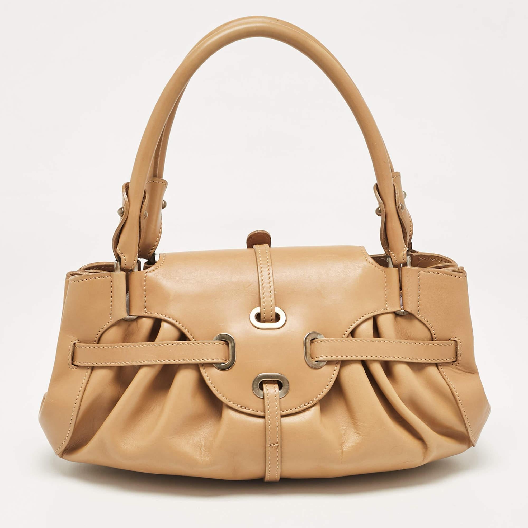 Women's Jimmy Choo Brown Leather Tulita Satchel For Sale