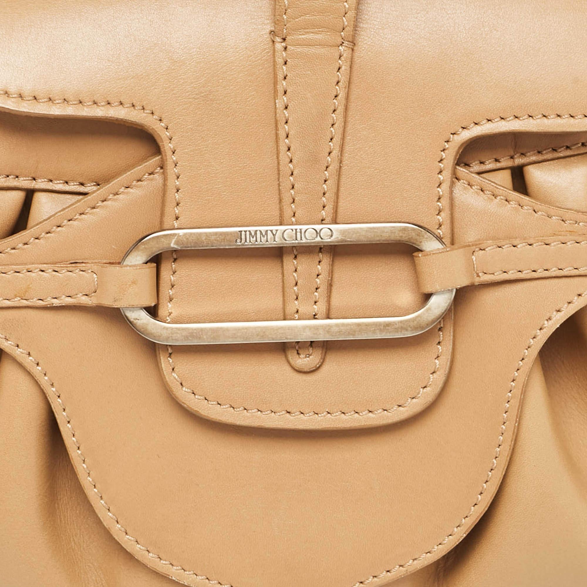 Jimmy Choo Brown Leather Tulita Satchel For Sale 1