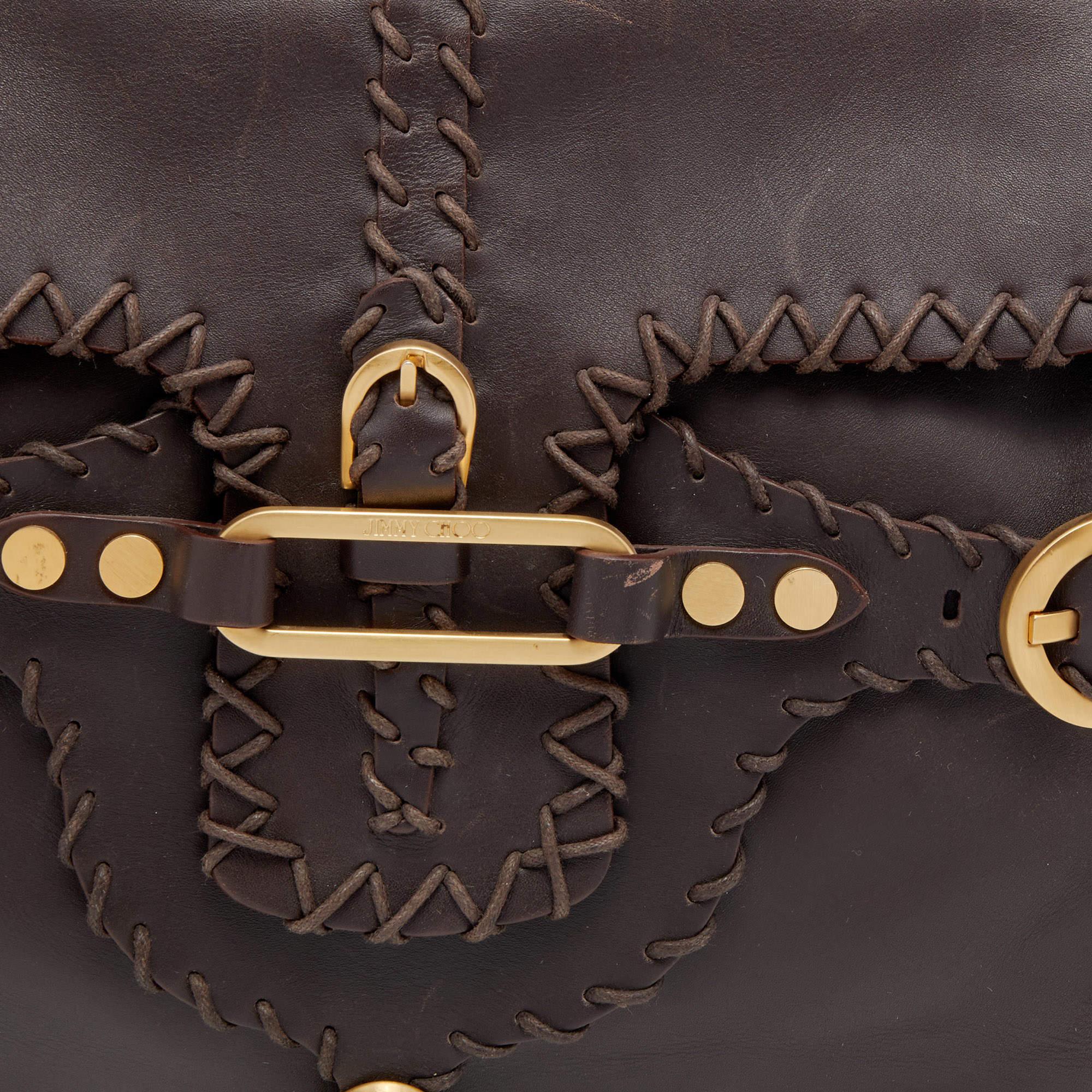 Jimmy Choo Brown Leather Tulita Shoulder Bag 1