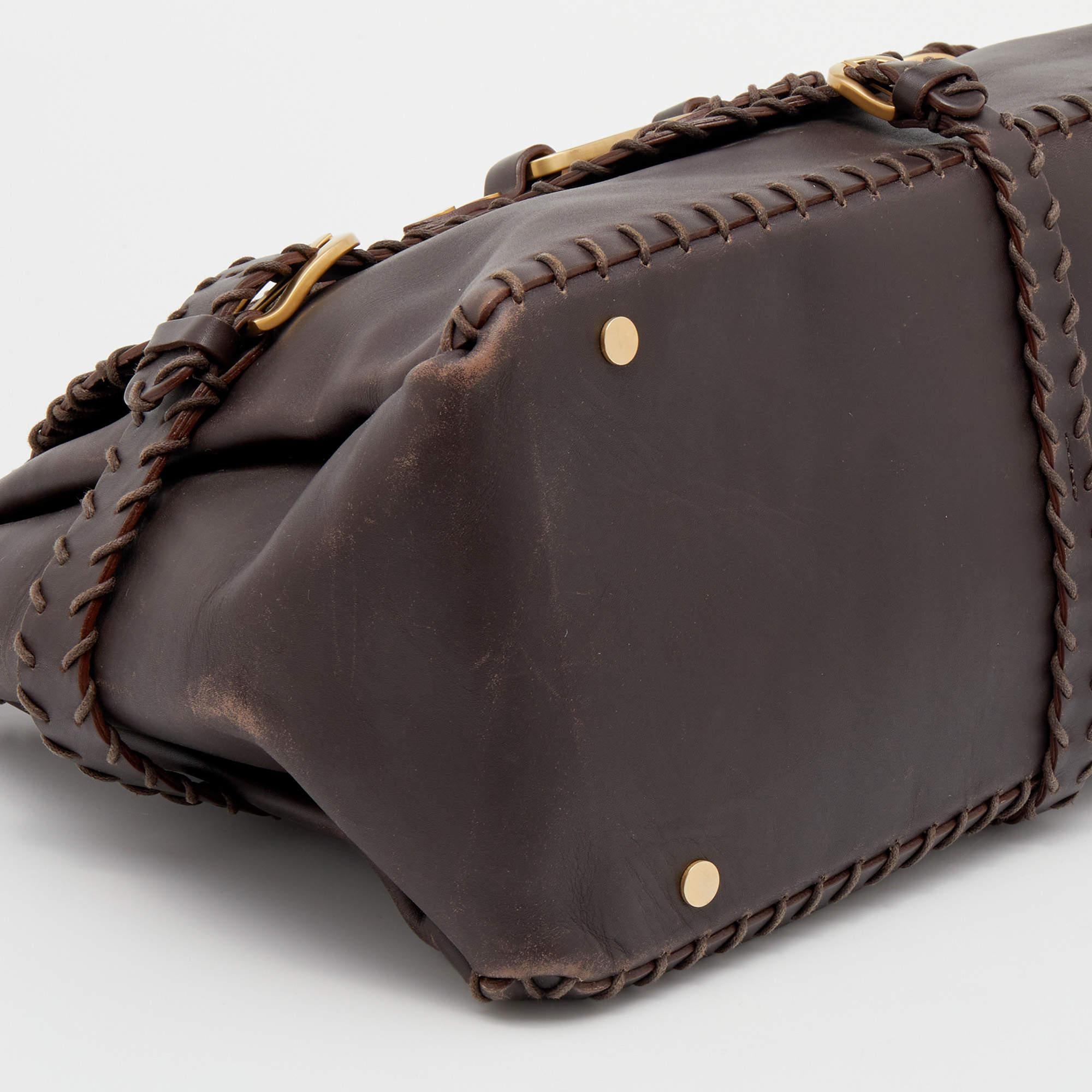 Jimmy Choo Brown Leather Tulita Shoulder Bag 5